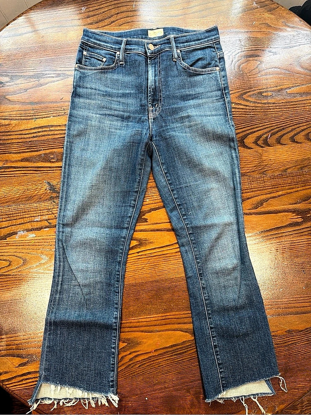 MOTHER The Insider Crop Step Fray Jeans Girl Crush Size 28